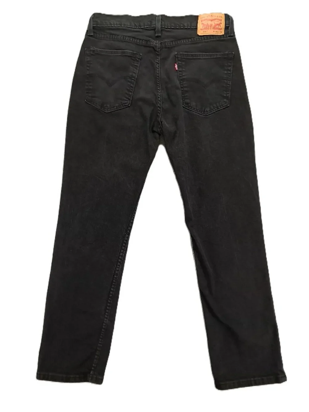 Levis 514 Jean Men 35x30, Tag 36x32 Black Denim Straight Fit Stretch